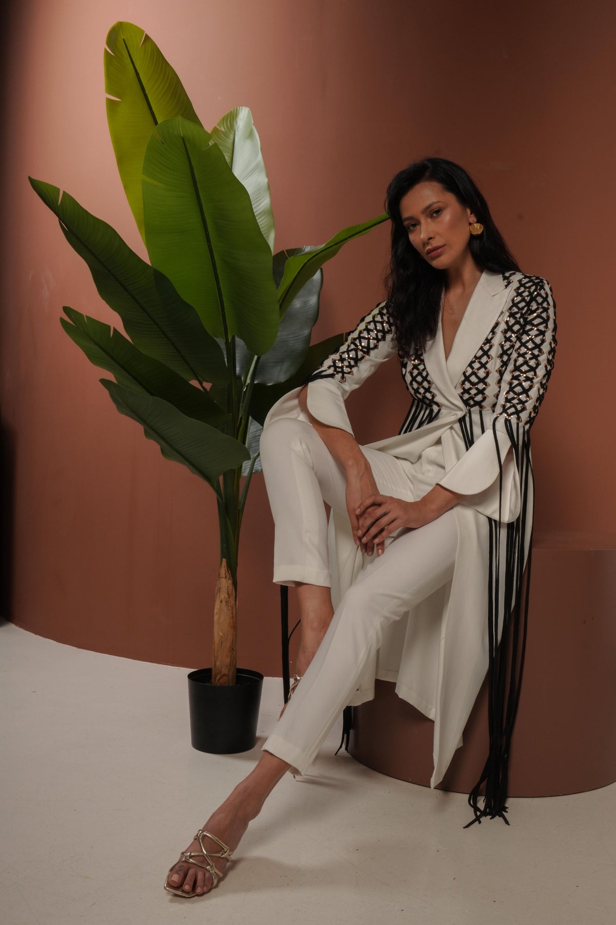 Braided Blazer With Pants