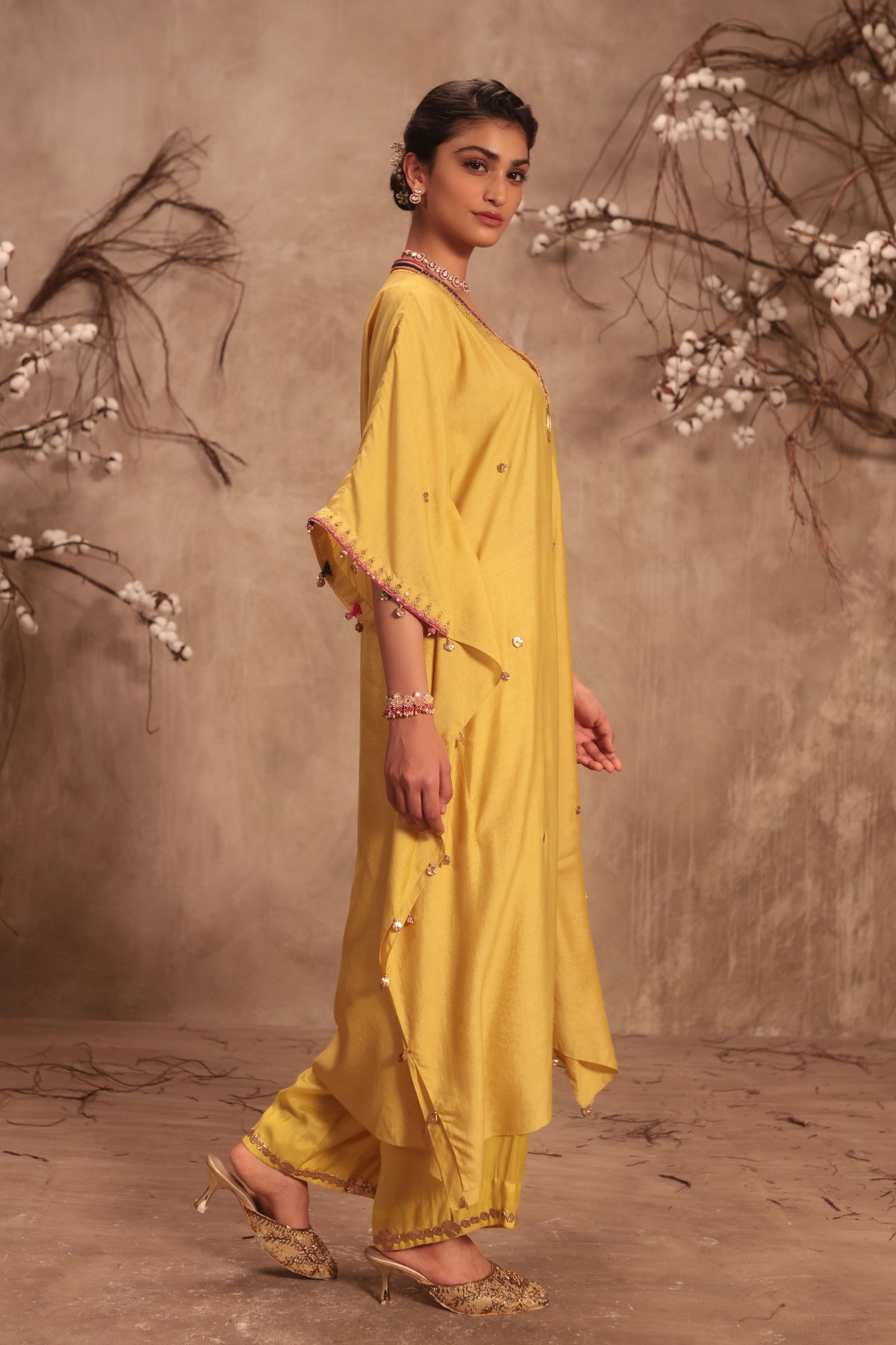 Dark Yellow Kaftan Set