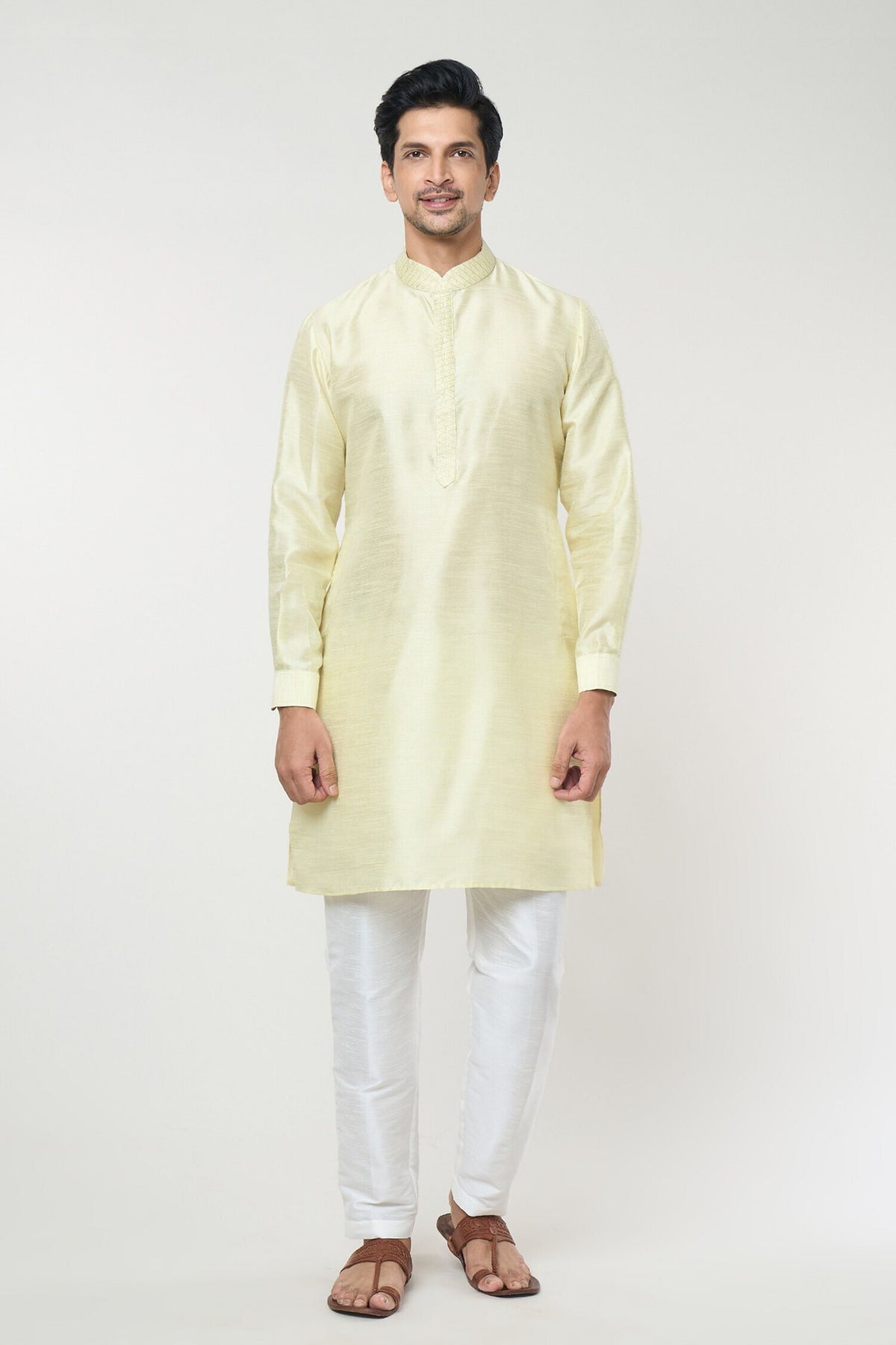 Parrot Green Pintuck jacket Set