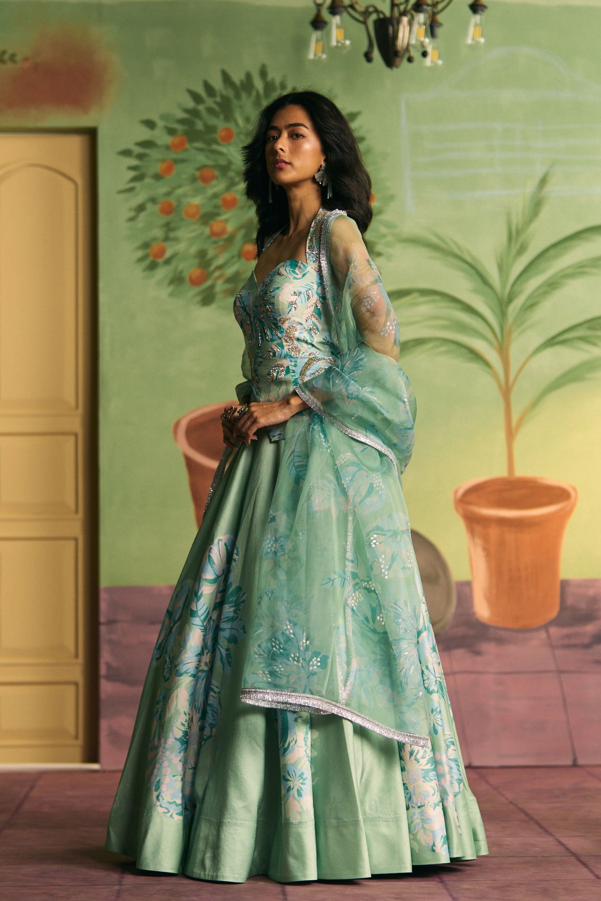 Celadon Bloom Lehenga Set