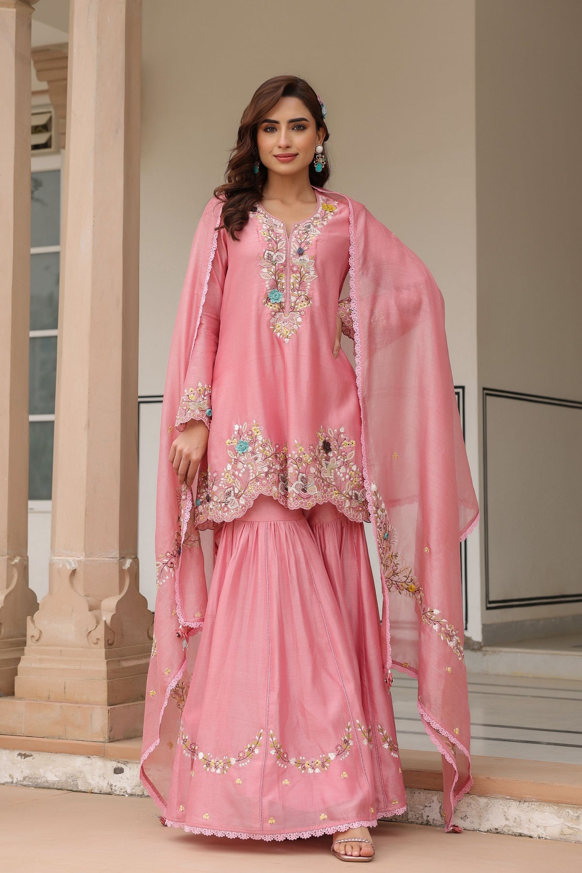 Gulzar Embroidered Sharara Set