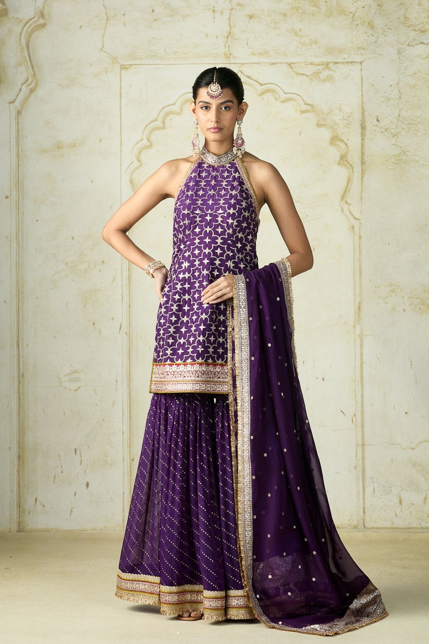 Purple Kainaat Sharara Set - Gopi Vaid - Elahe