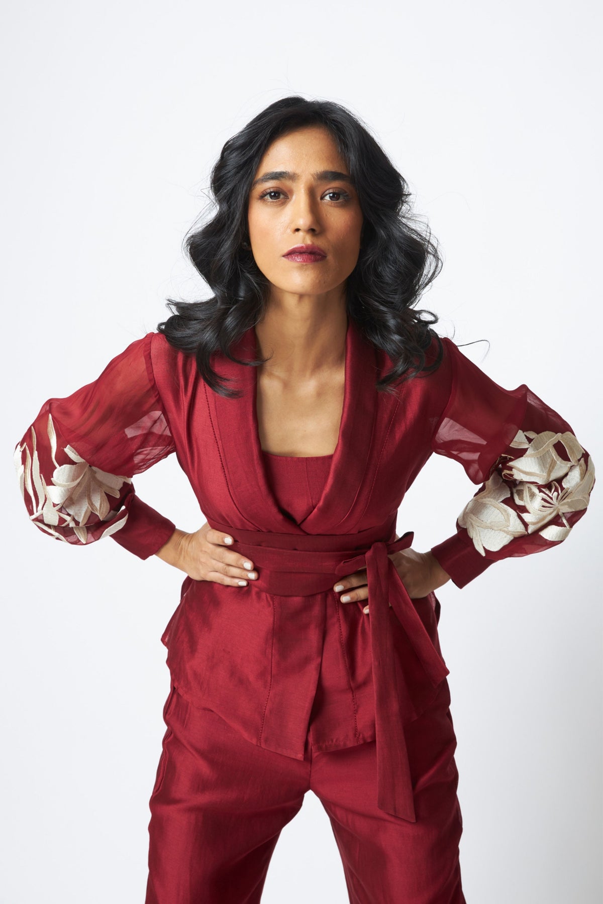 Burgundy Reva Blazer Set