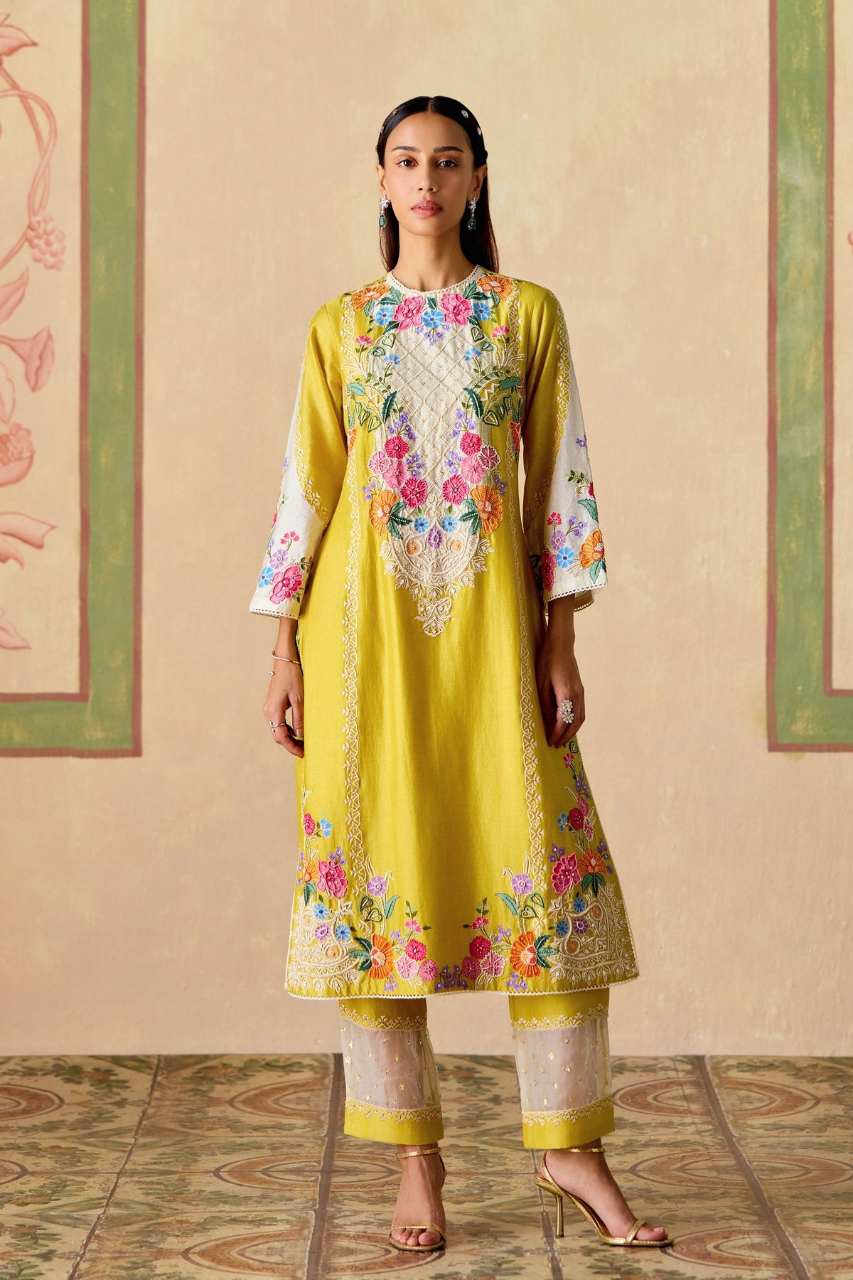 Yellow Embroidered Kurta Set