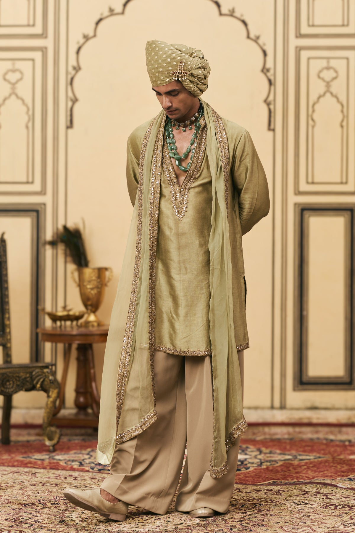 Zaitooni Chanderi Kurta Set