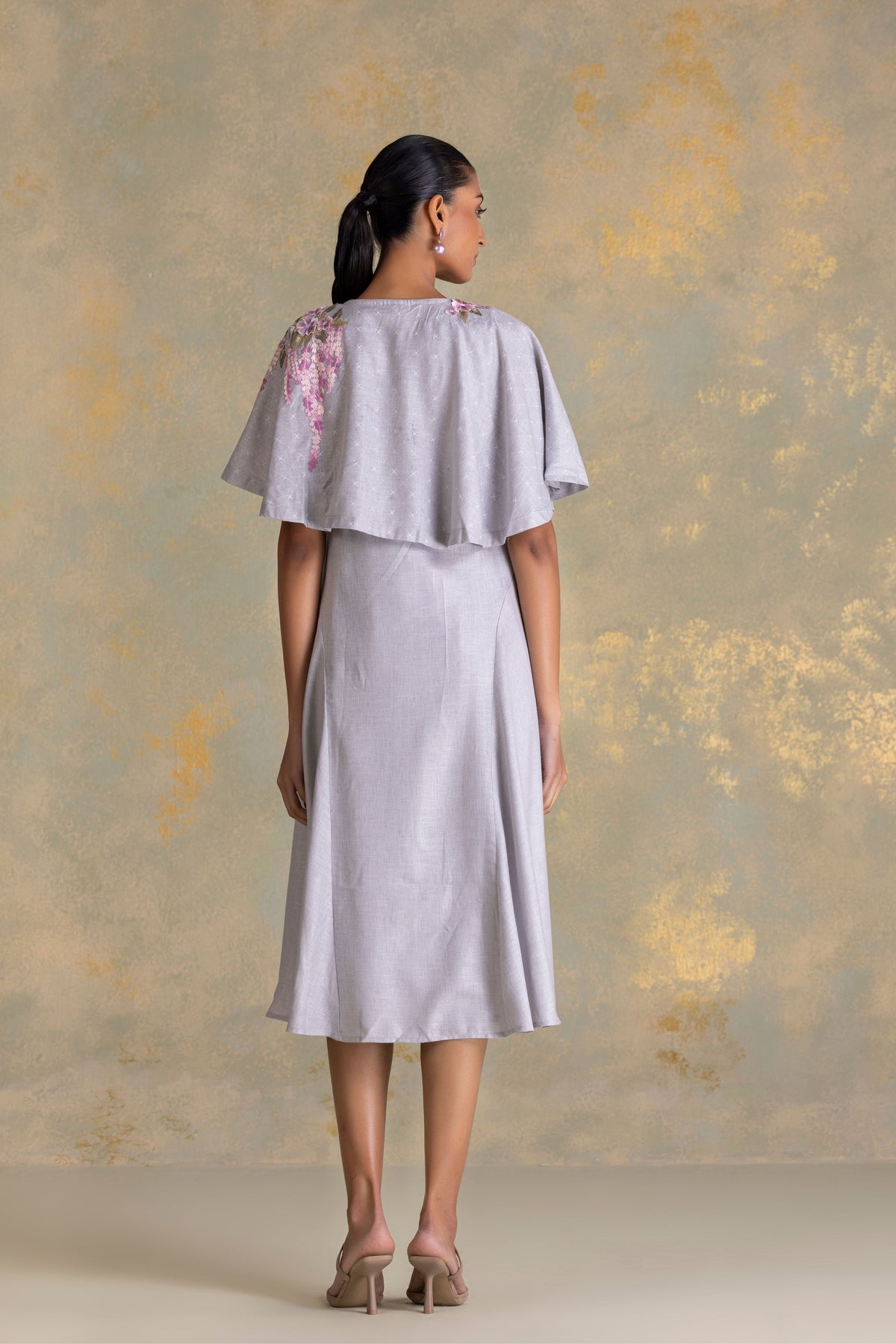 Delfina Smoke Cape Dress