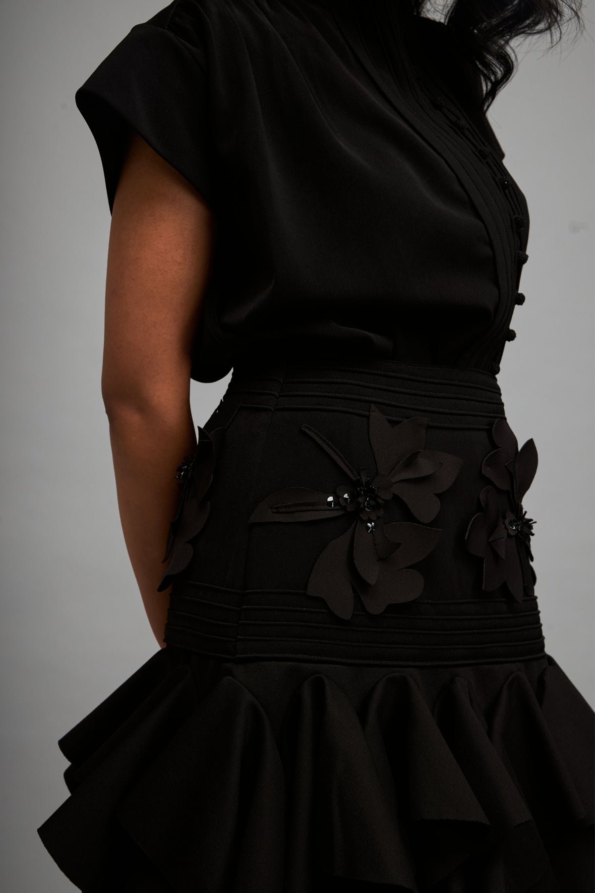 Back Top With Ruffles Skirt