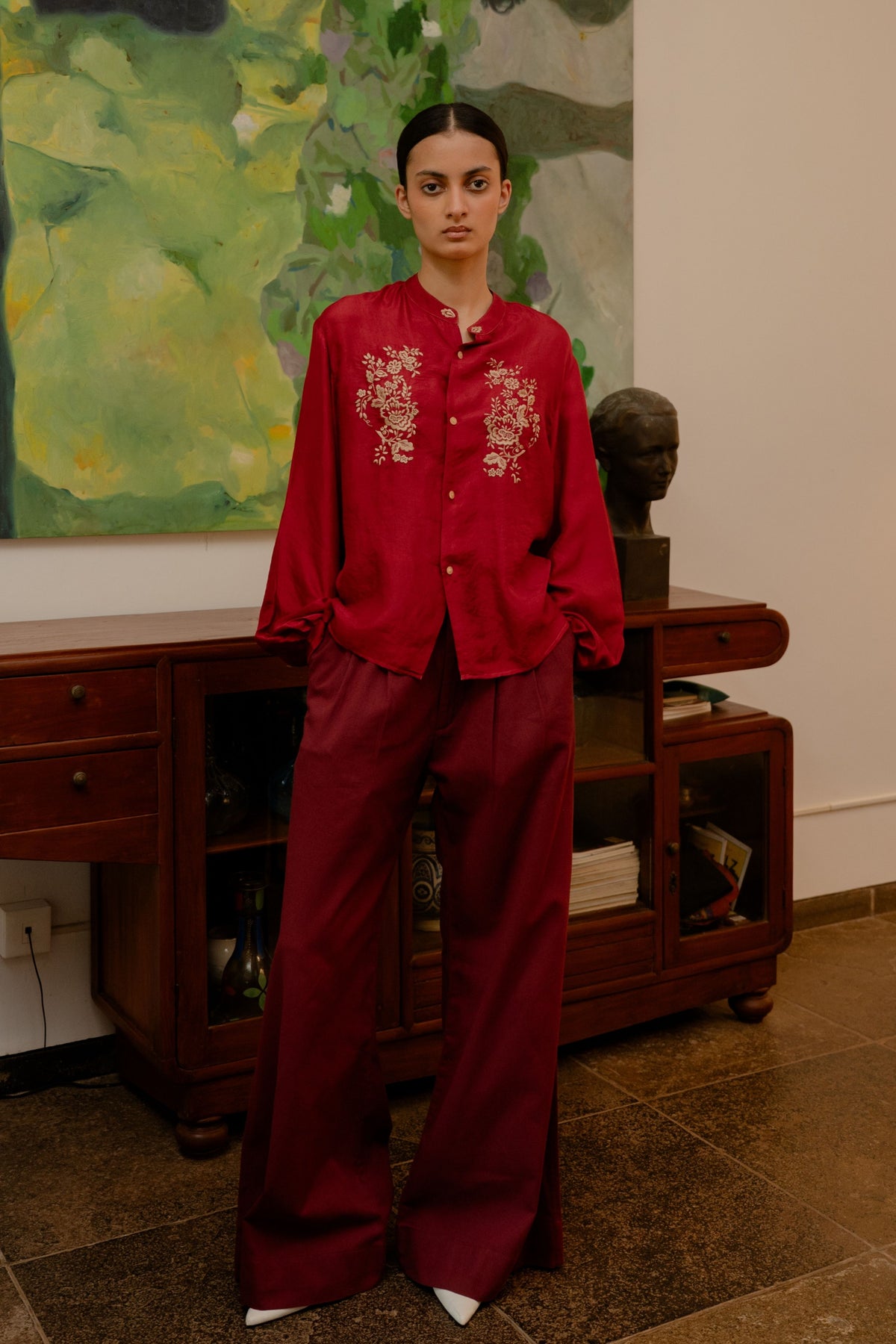 Crimson Red Sara Shirt