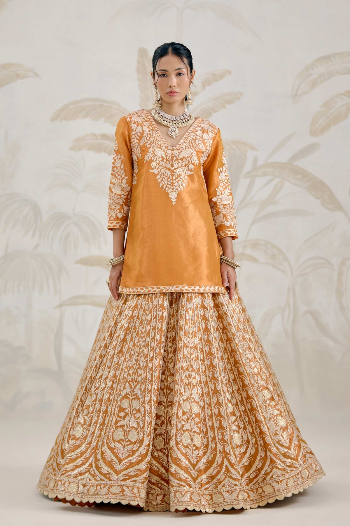 Burnt Orange Lehenga Set