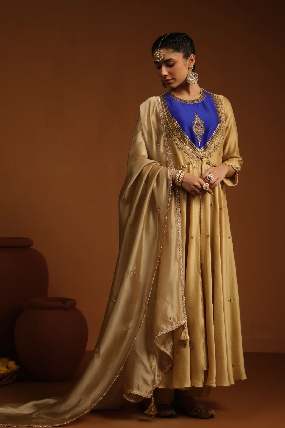 Beige Kalidaar Set