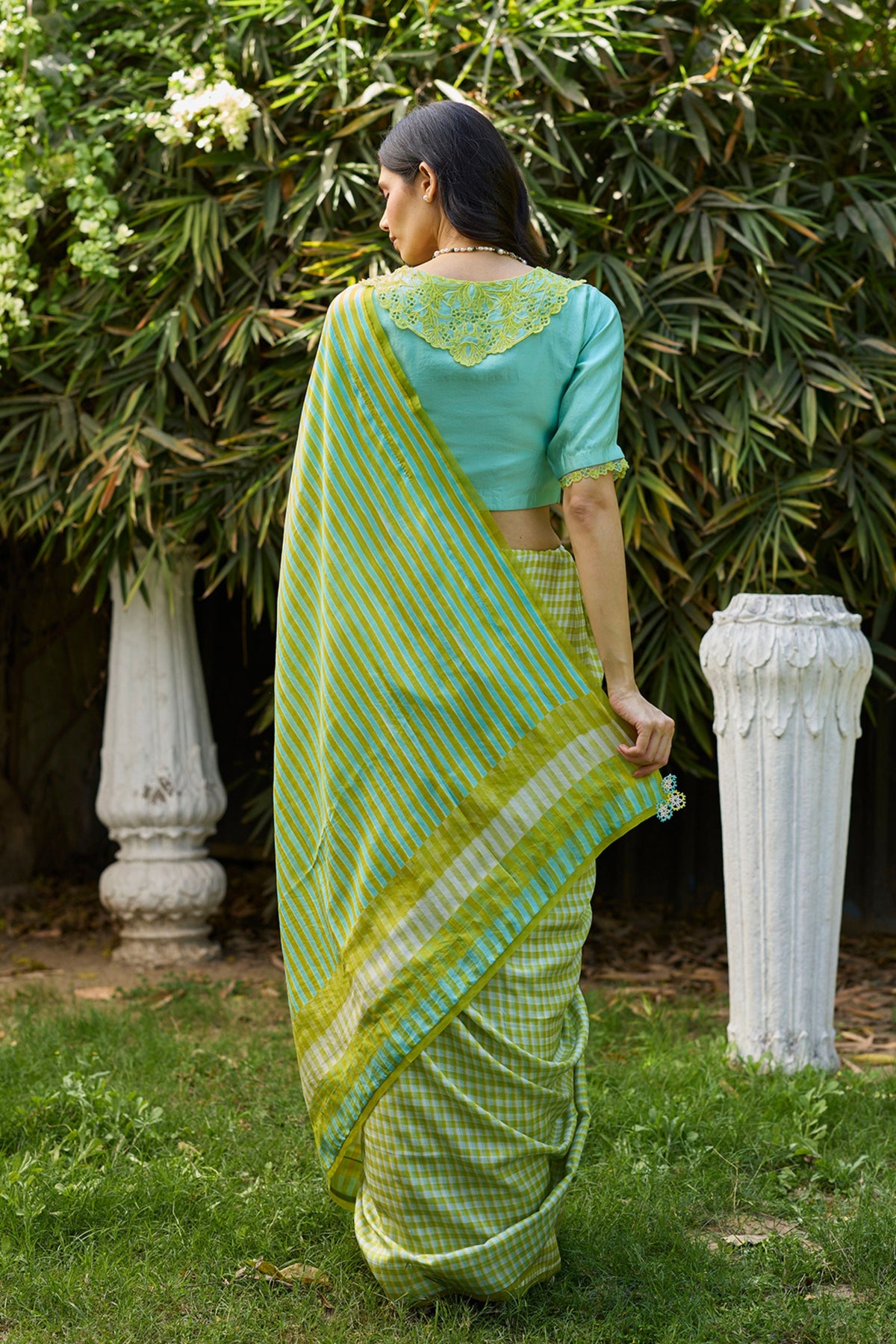 Crossroads Lime Saree