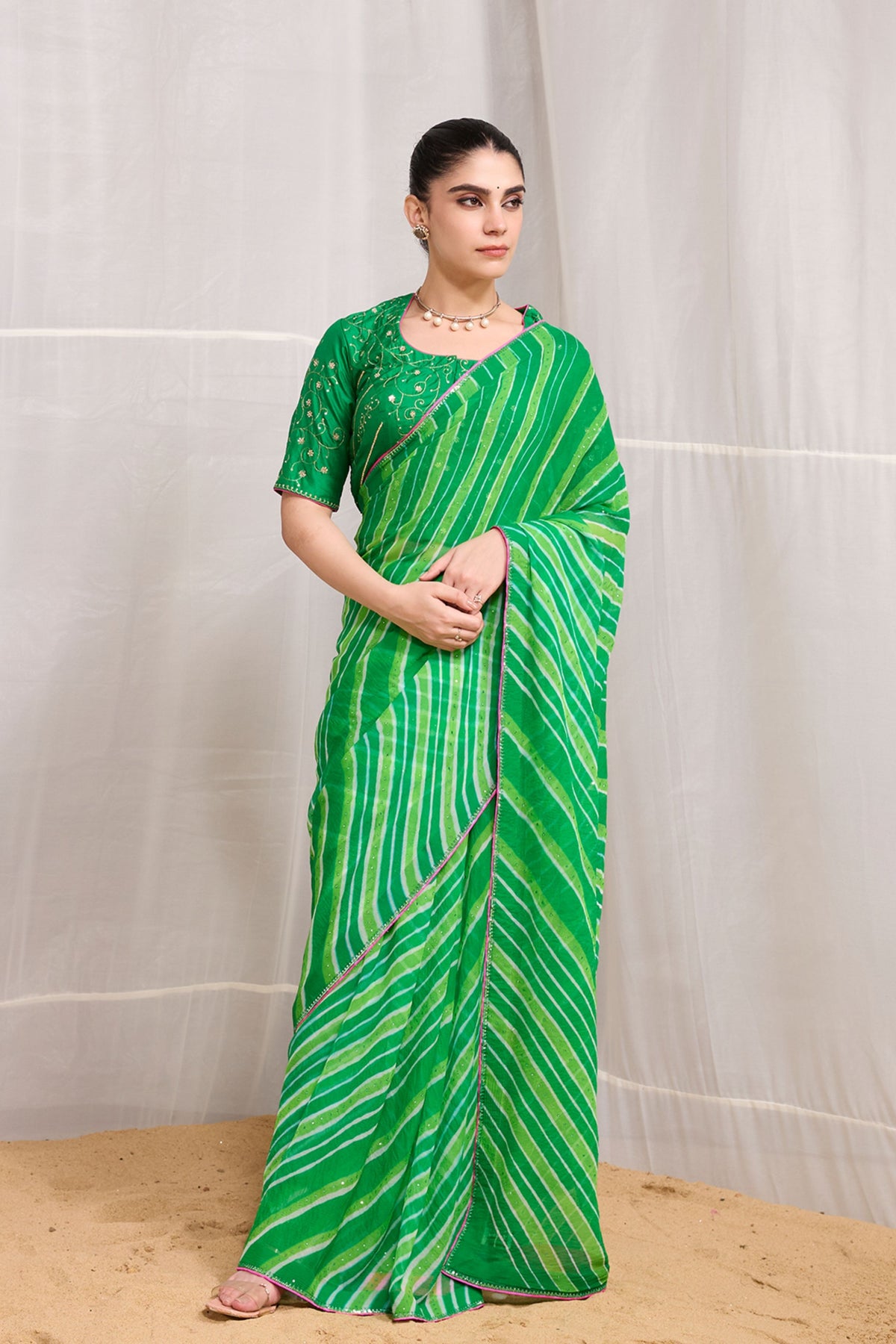 Green Tarang Saree Set