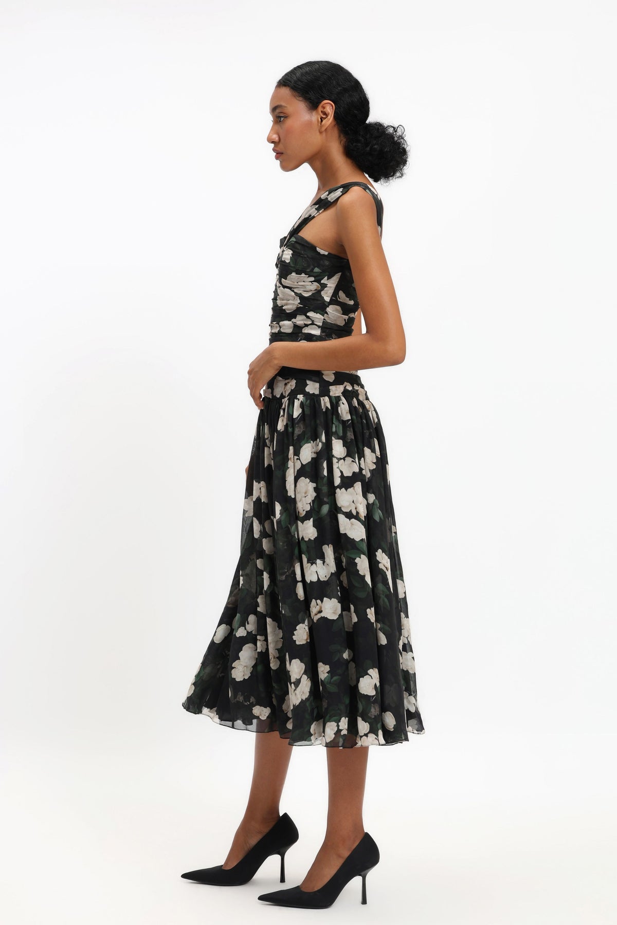 Drop Waisted Chiffon Midi