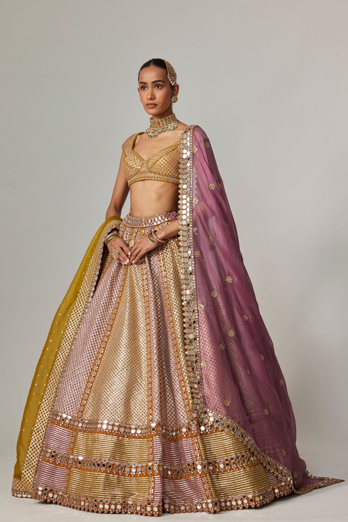 Mustard Multicolor Lehenga Set