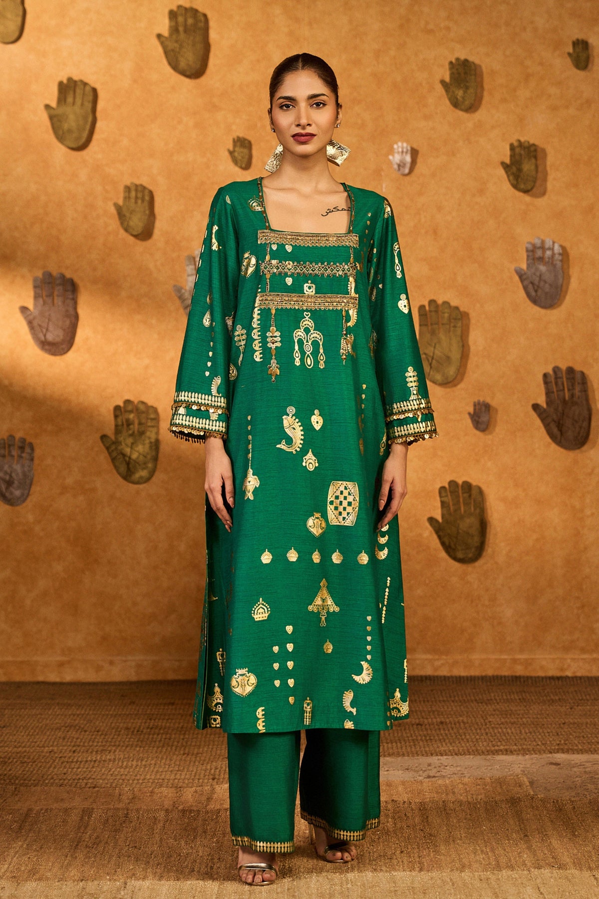 Folkstone Green Kurta Set