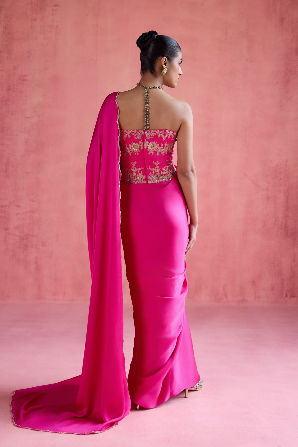 Yasmin Fuchsia Saree Set
