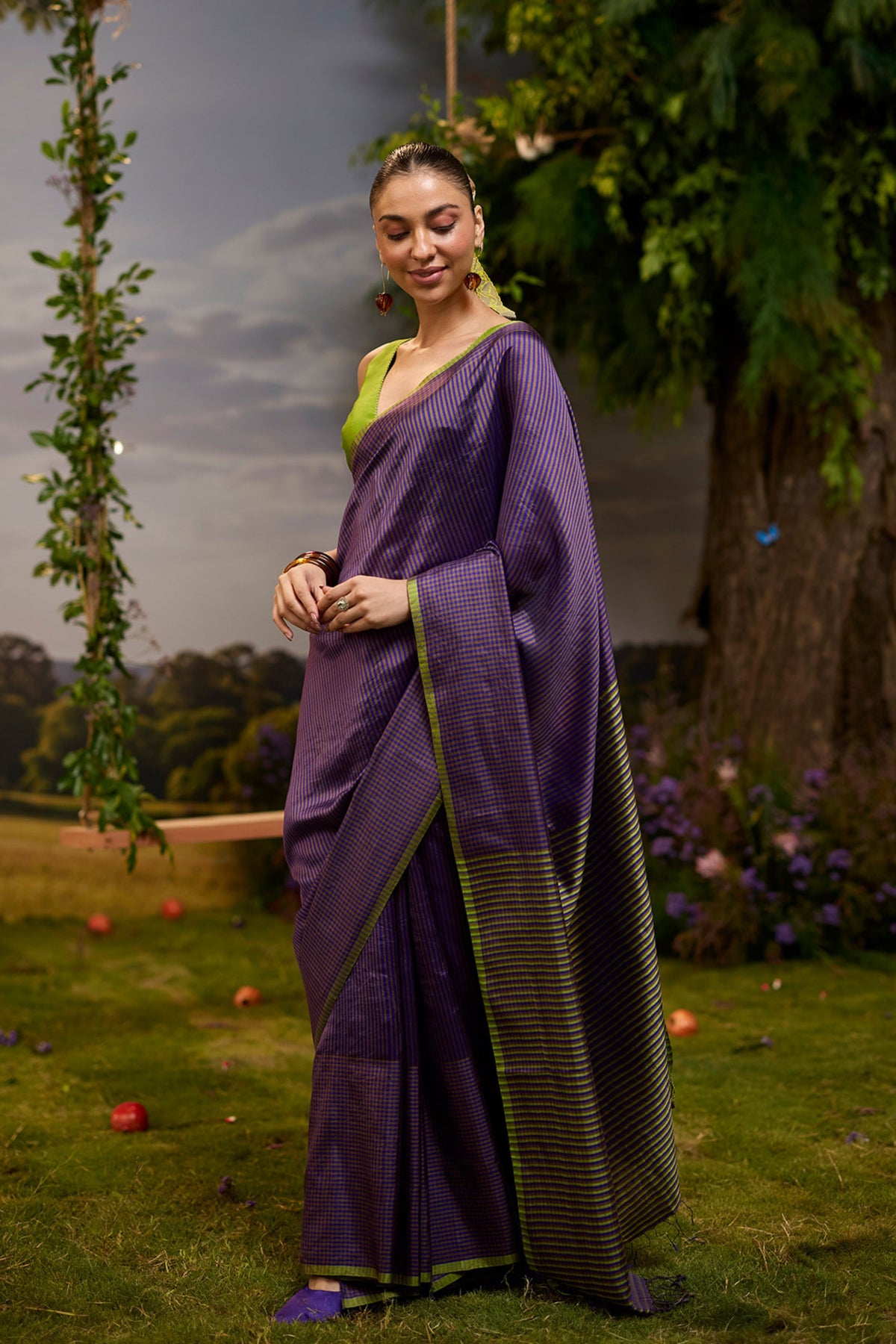 Rhythm n Rhyme Purple Saree