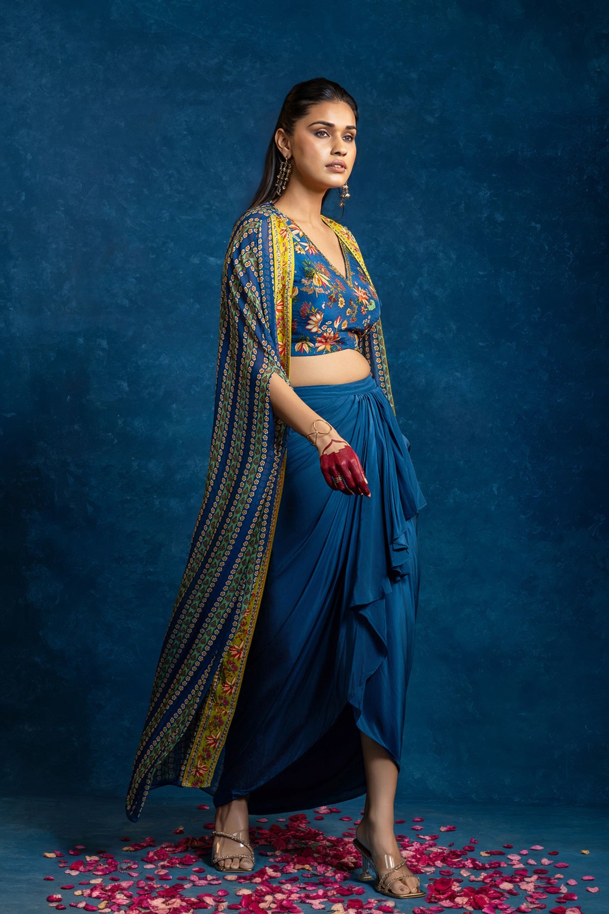 Blue Aarani Cape Set