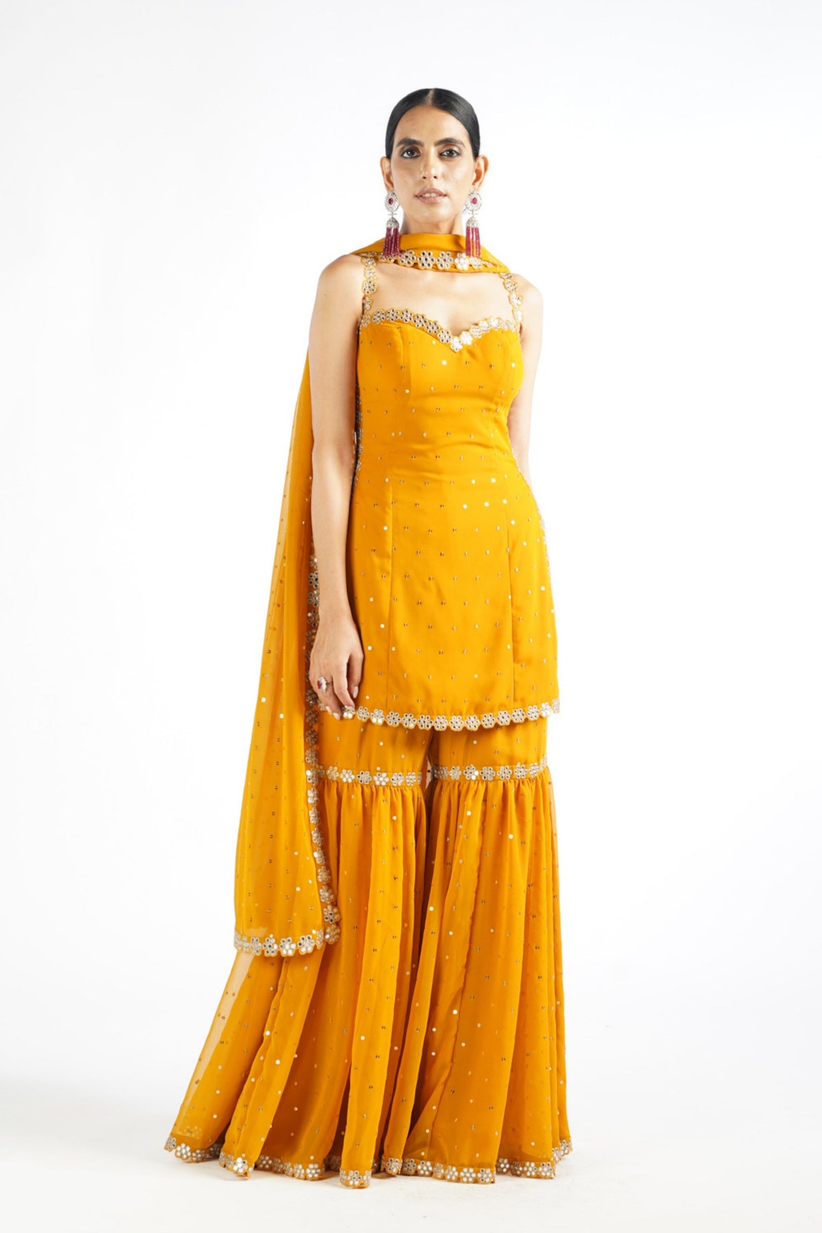 Mustard Sharara Set