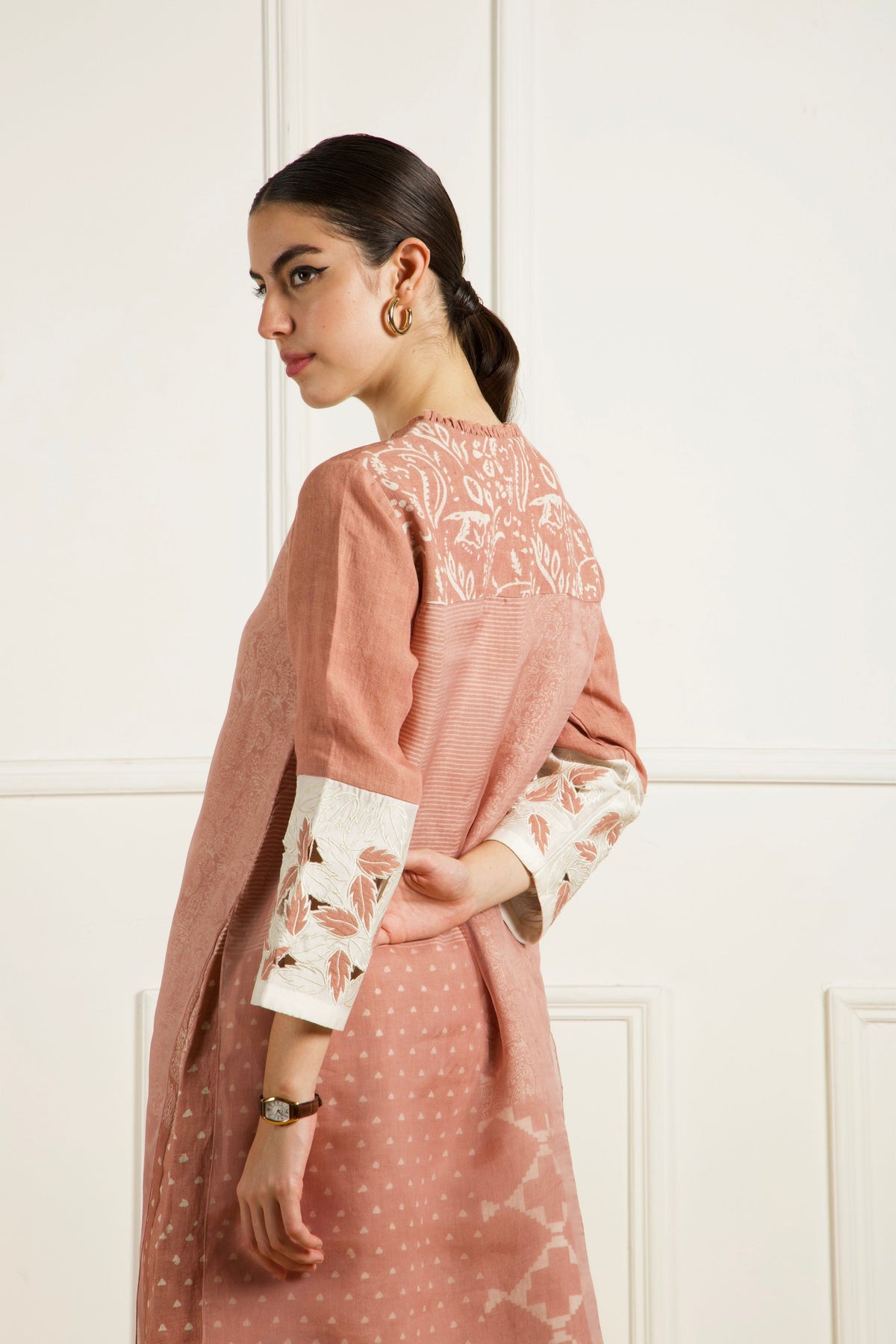 Almond Double Layer Kurta Set