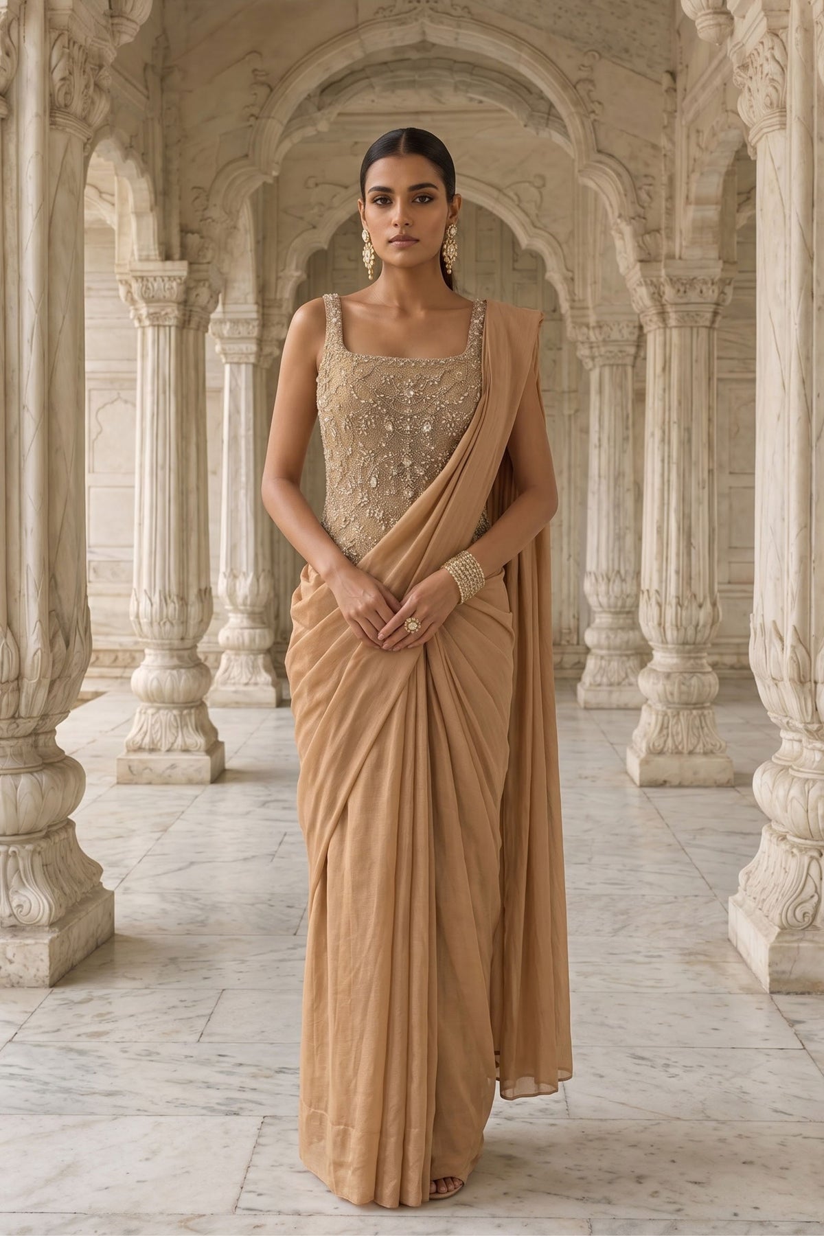 Pitambari Draped Saree Set