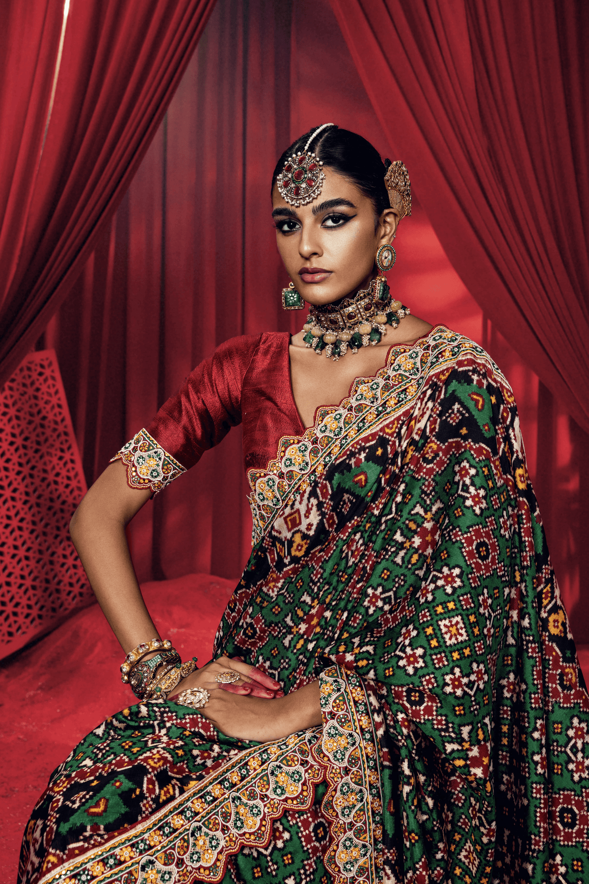 Green Patola Saree