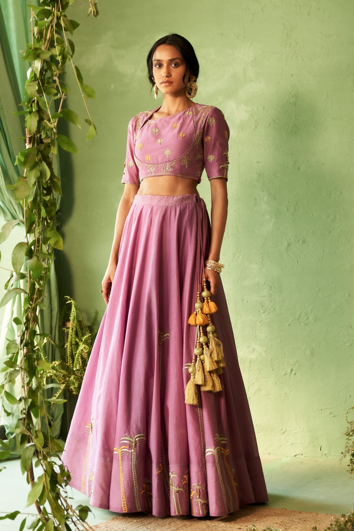 Palm Motif Lehenga Set