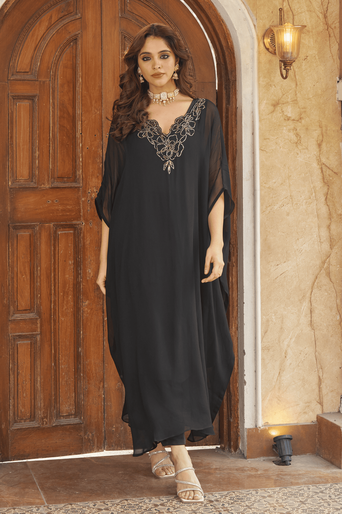 Ruya Black Kaftan Set