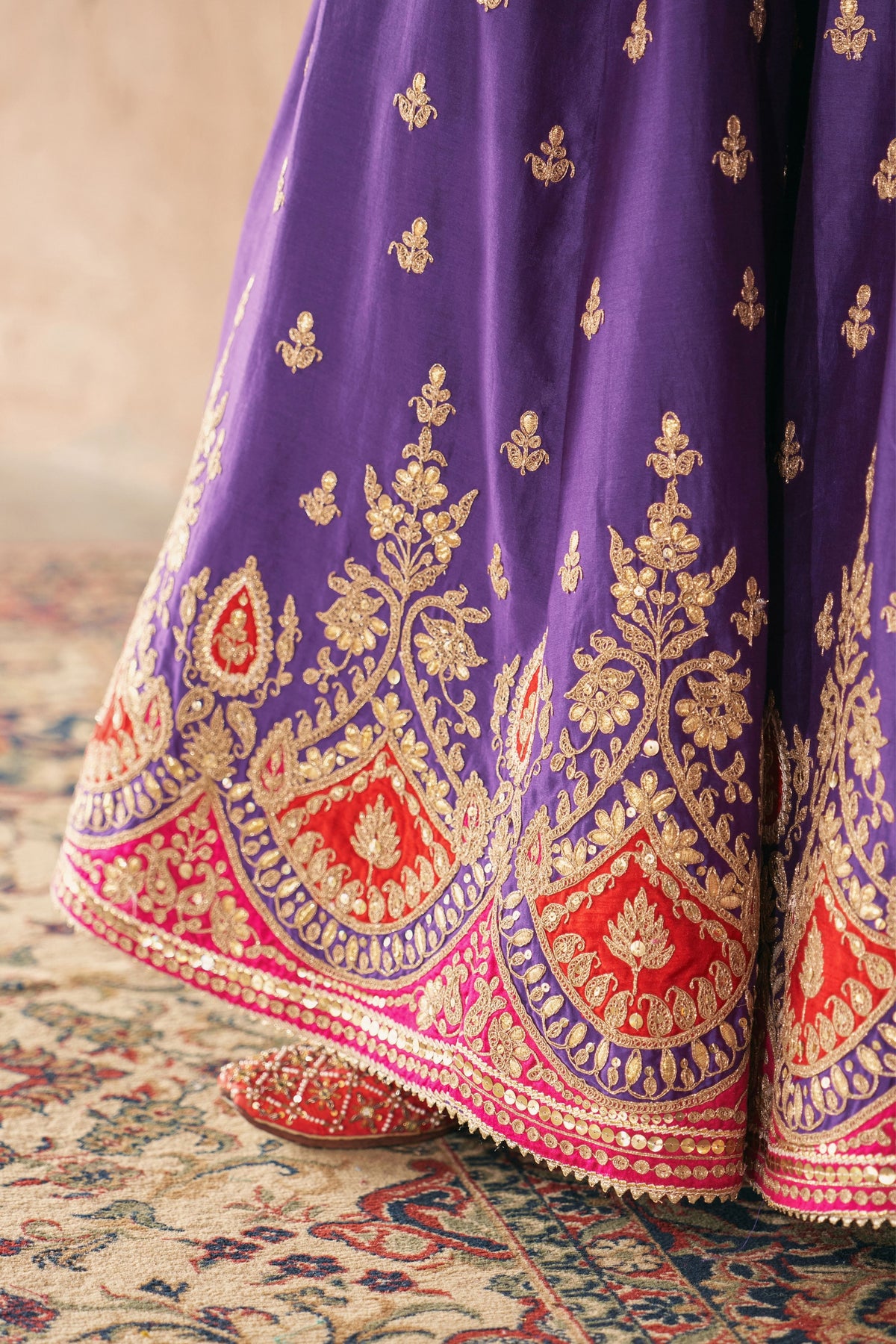 Areesha Purple Sharar Set