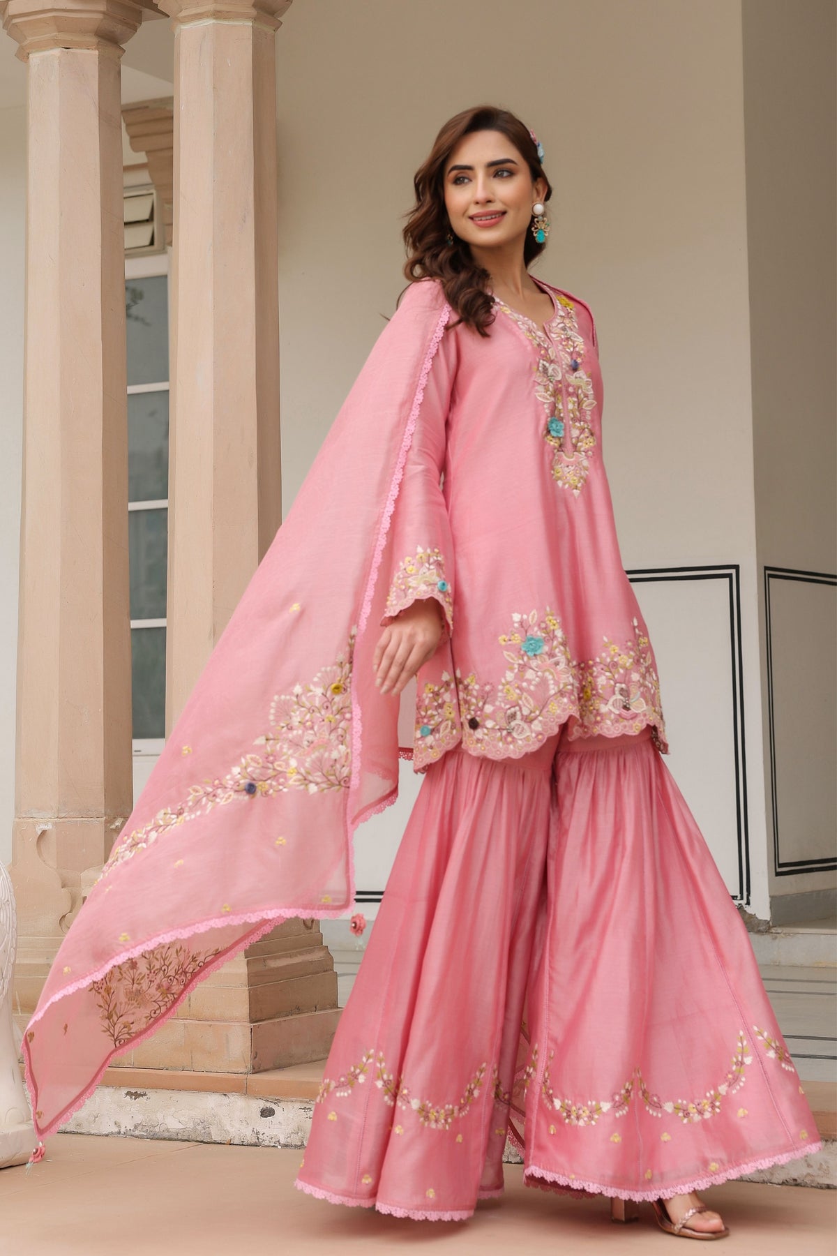 Gulzar Embroidered Sharara Set