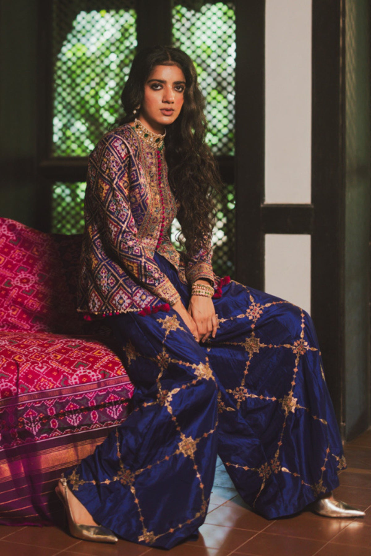 Payal Blue Jacket Set