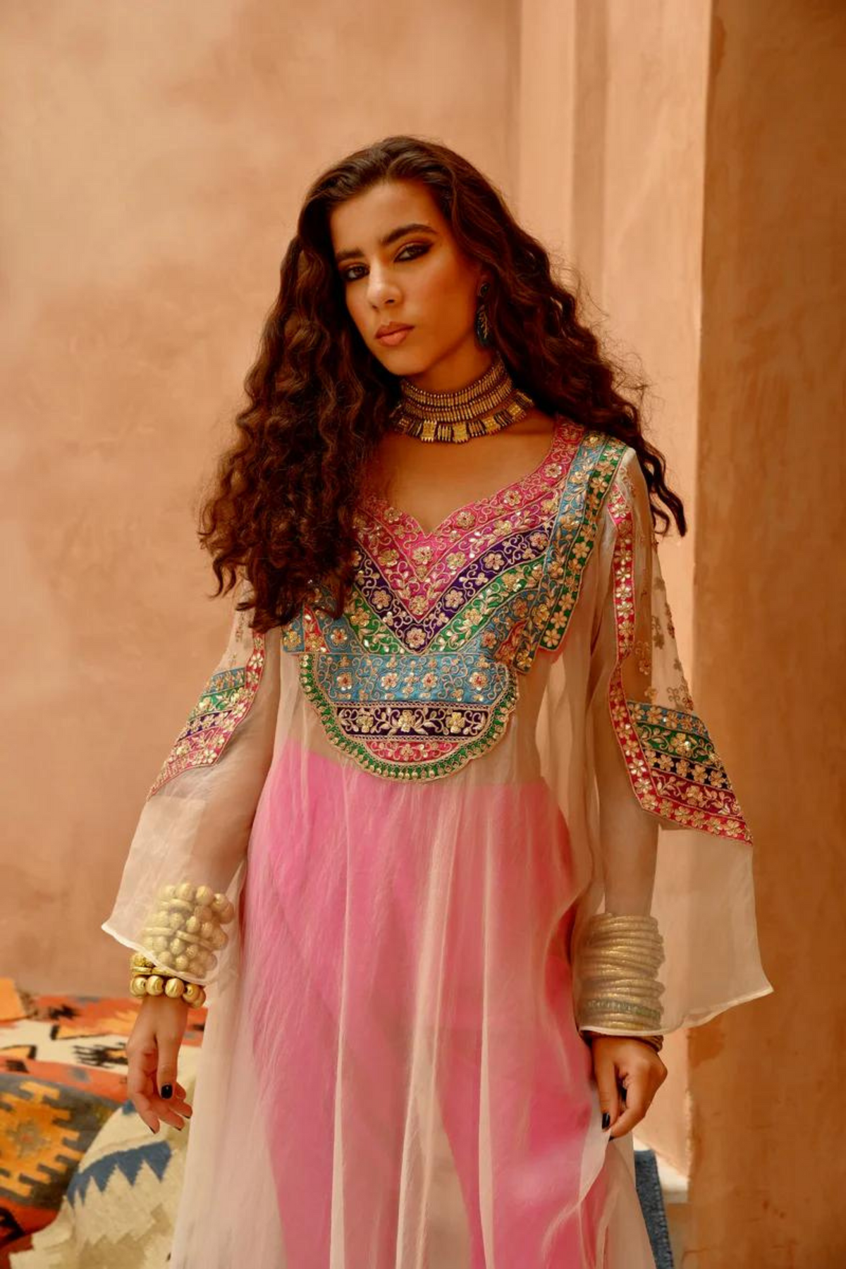 Sheer Afghani Kurta Set