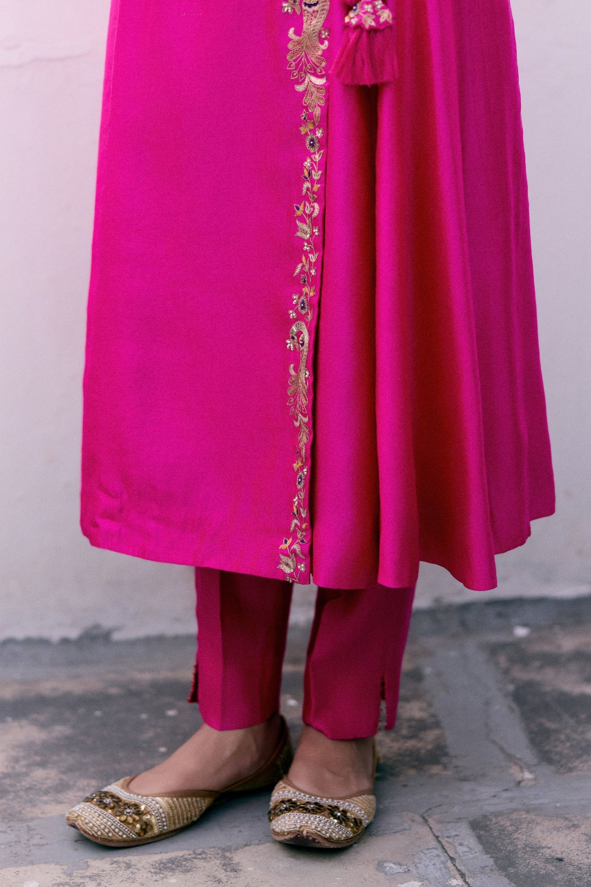 Peacock Bandhani Angrakha Set
