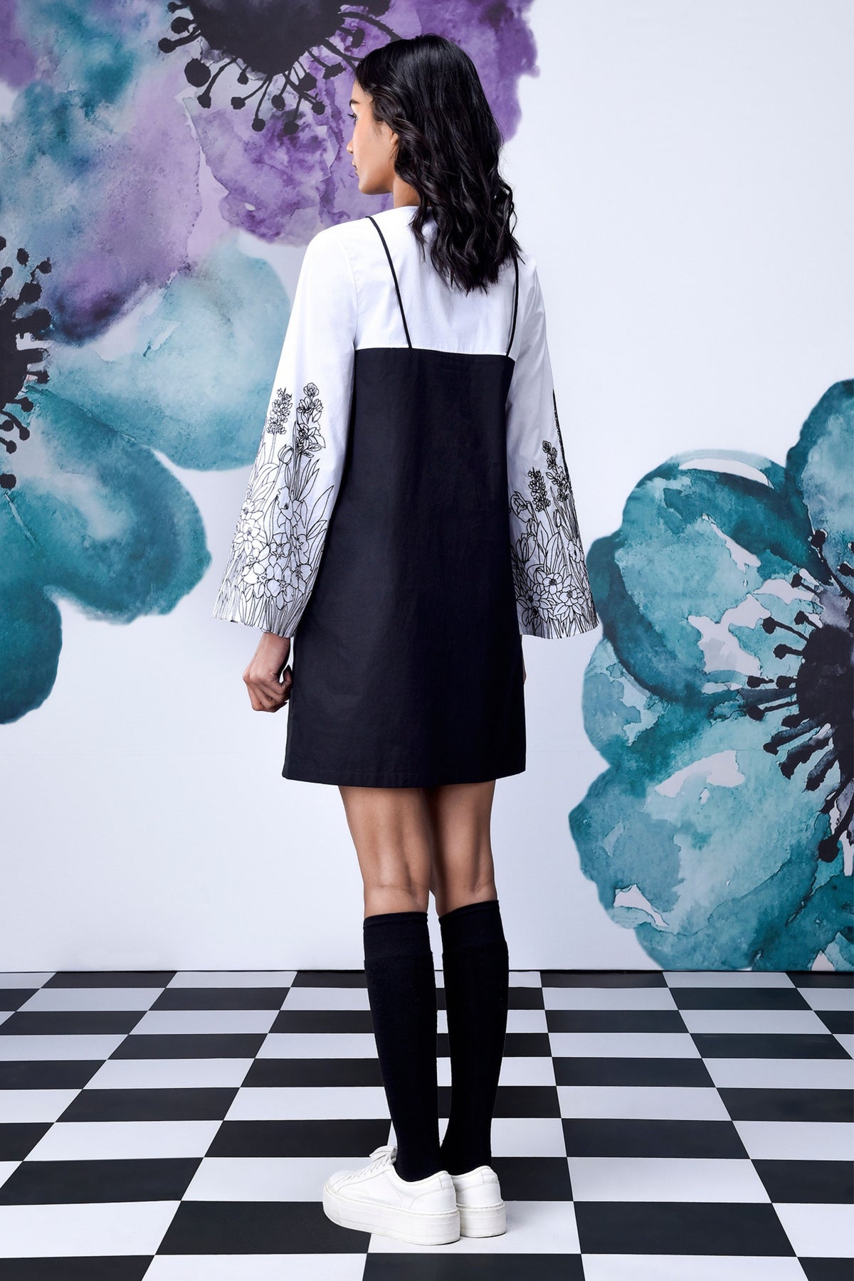 Black White Layered Dress