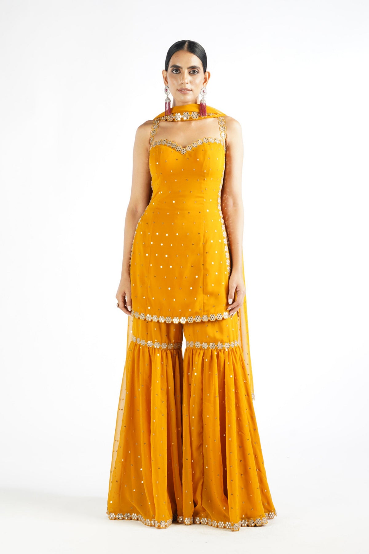 Mustard Sharara Set