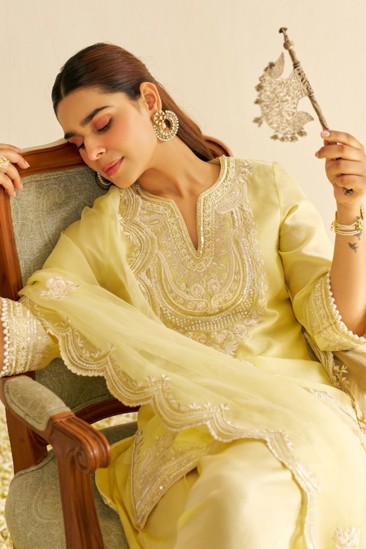 Sara Kurta With Salwar in Yellow