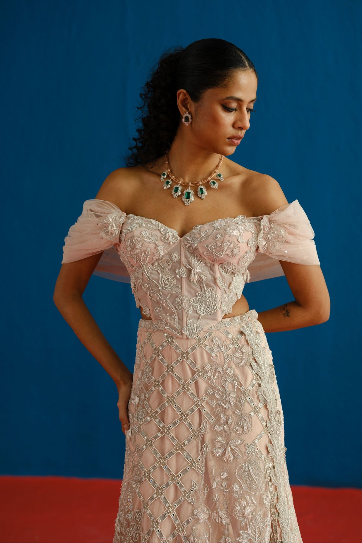 Muted Pink Diana Lehenga Set