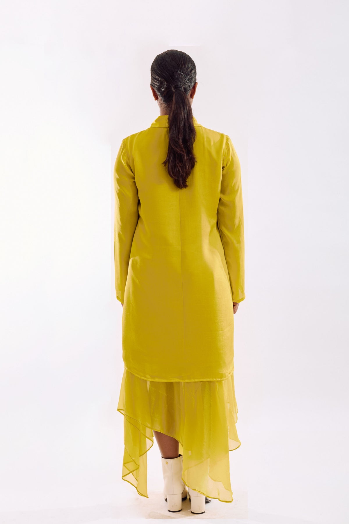 Lime Drapped Sequin Dress