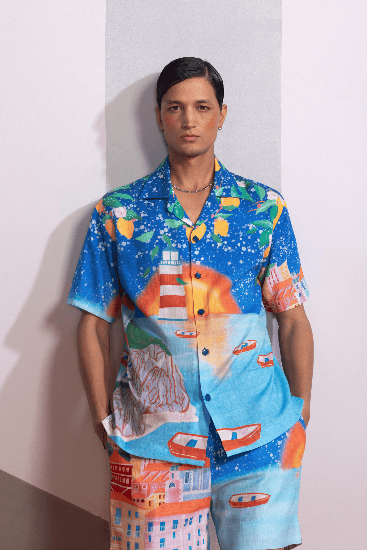 Lemons and Boats Print Shirt