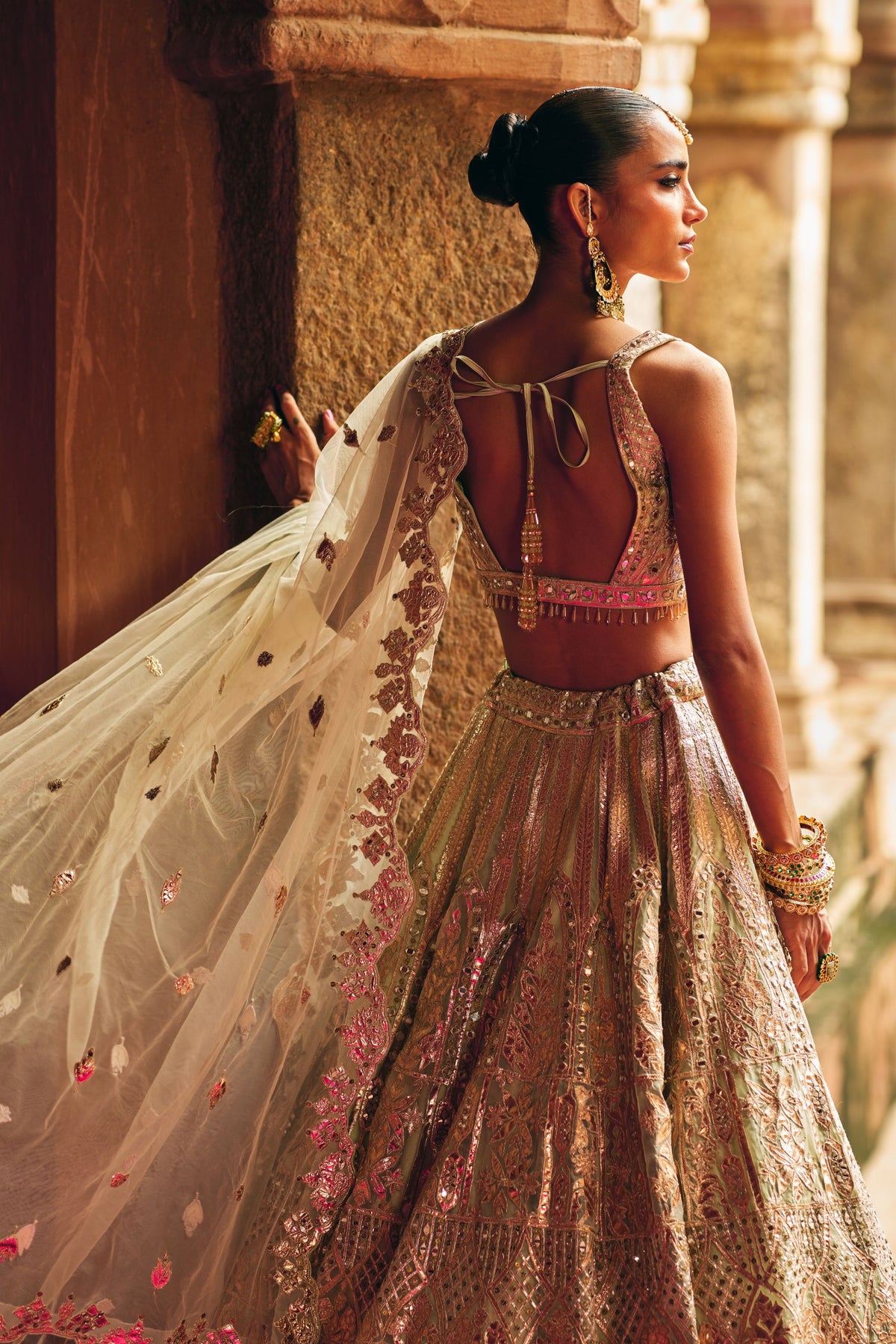 Mint Green Organza Lehenga Set
