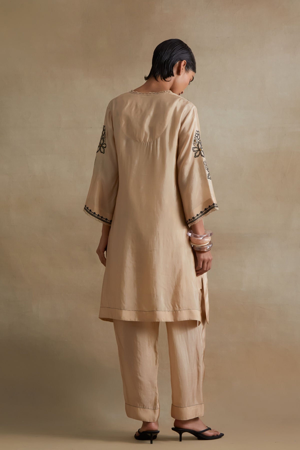 Clay Handcrafted Floral Tunic Set
