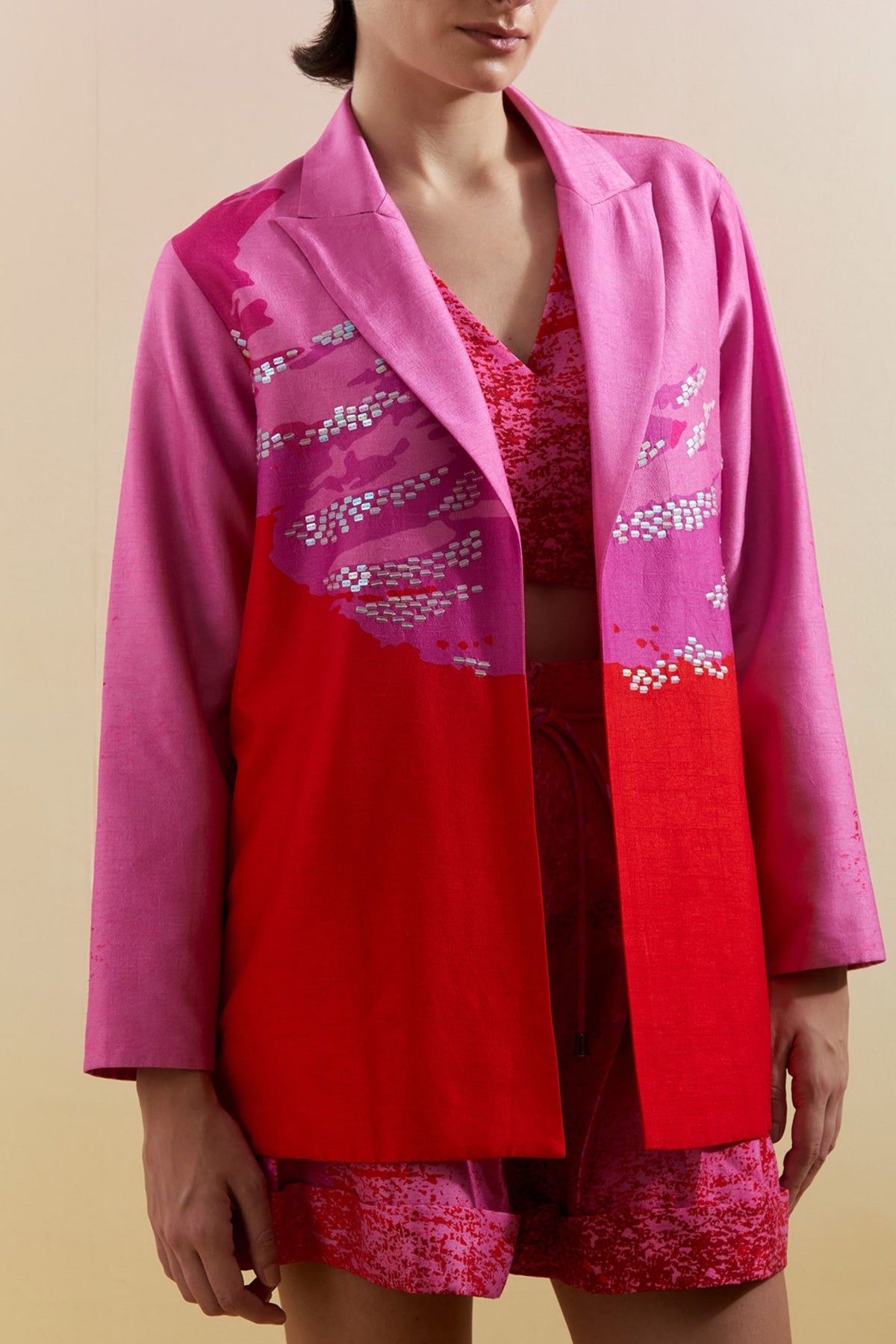 Gliss Lush Fuchsia Blazer Set