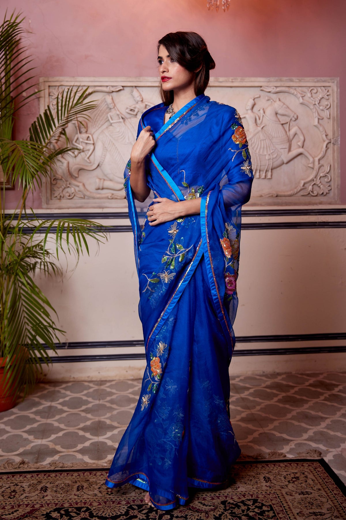 Neelima Cobalt Blue Saree