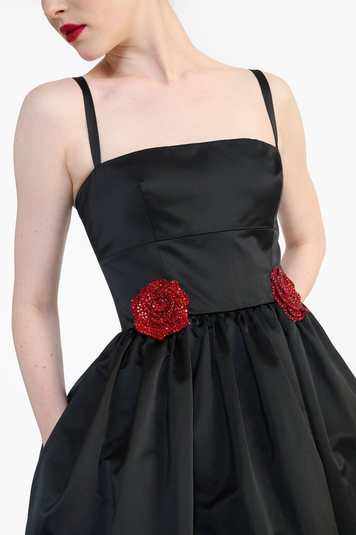 Midi Dress With Rose Flower