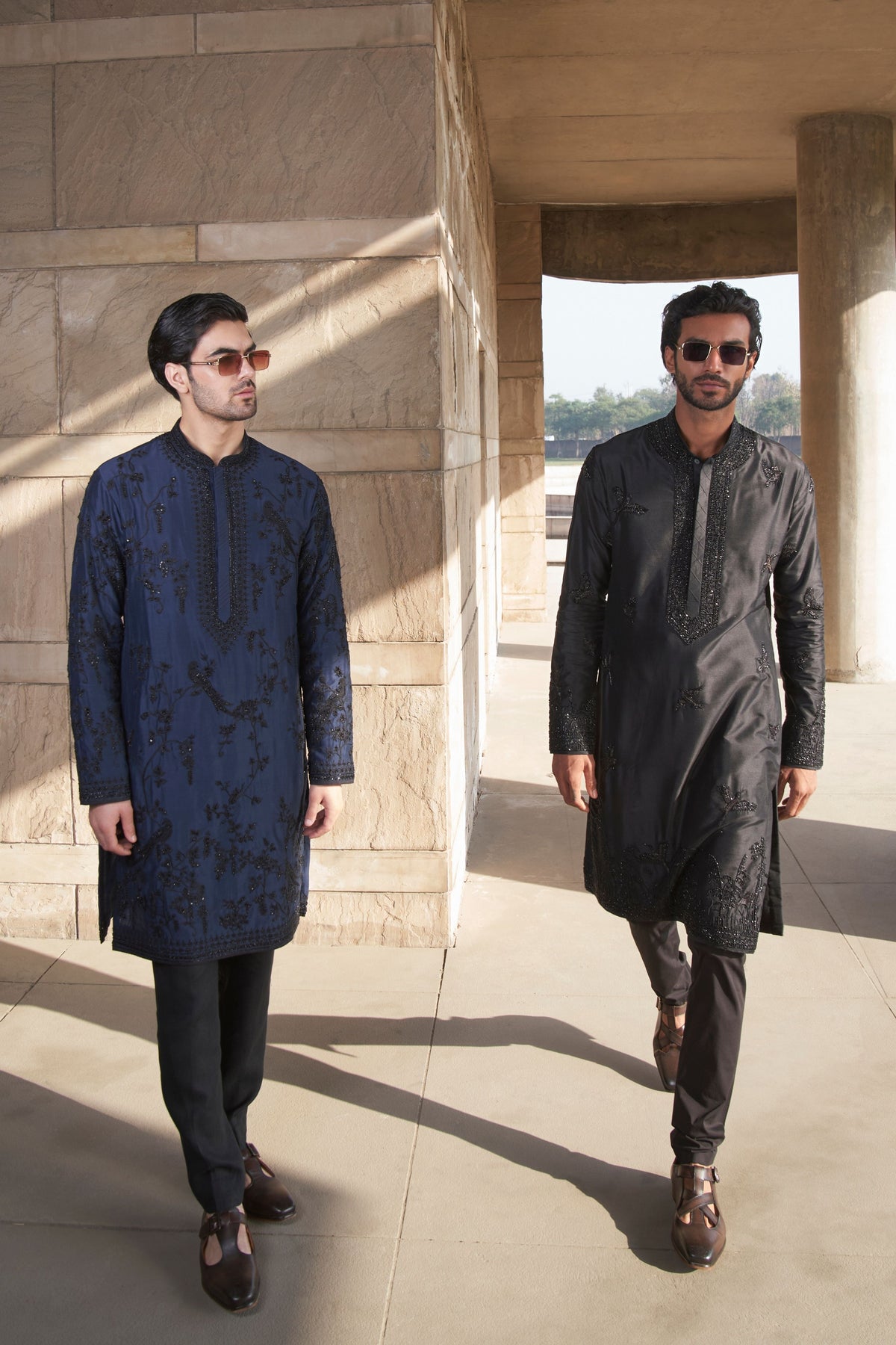 Black Flying Bird Kurta