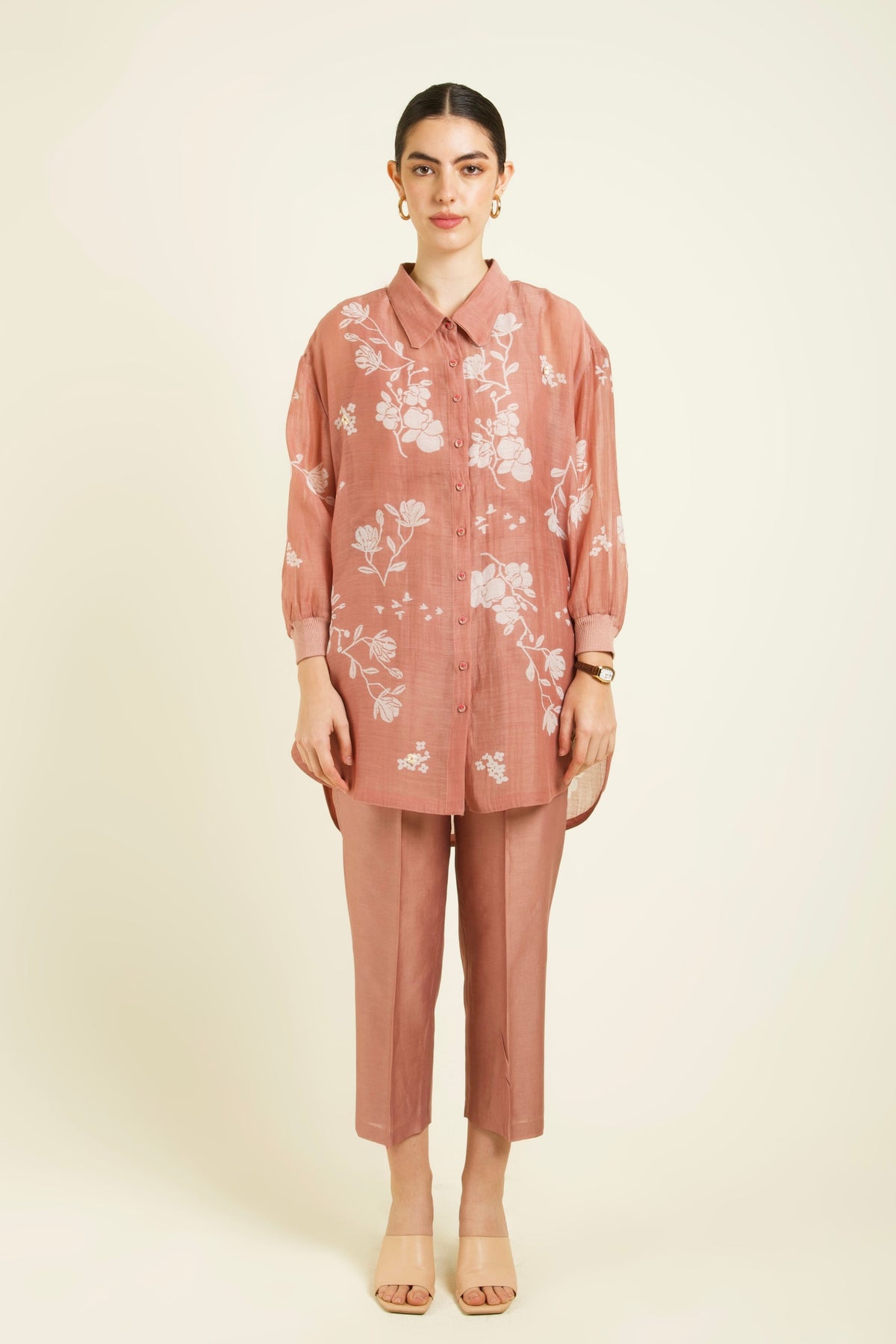 Almond Chanderi Co-ord Set