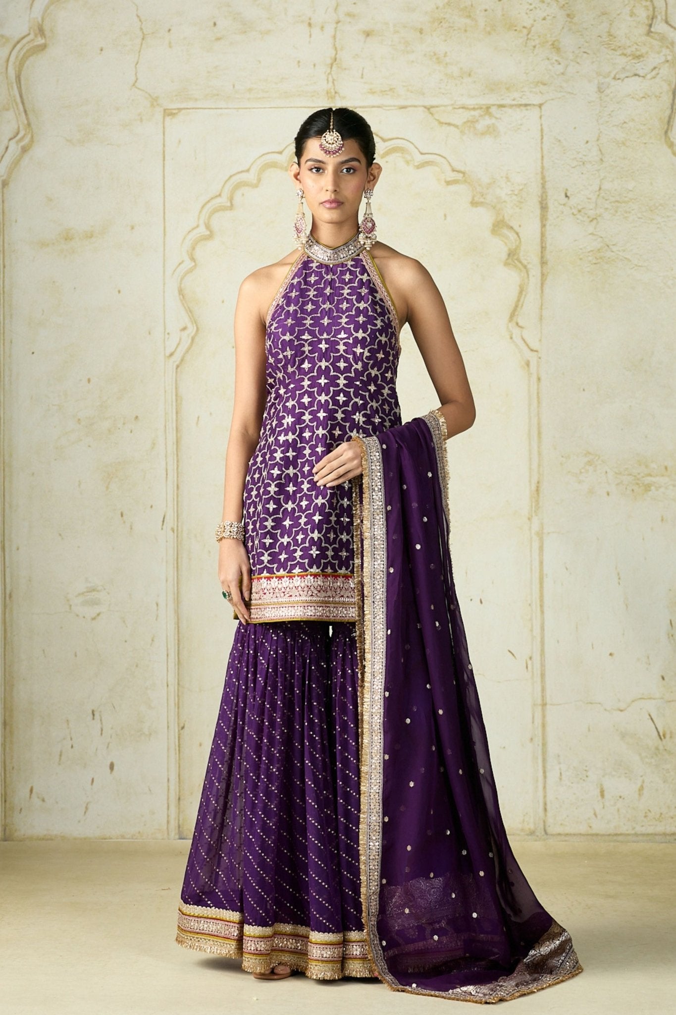 Purple Kainaat Sharara Set - Gopi Vaid - Elahe