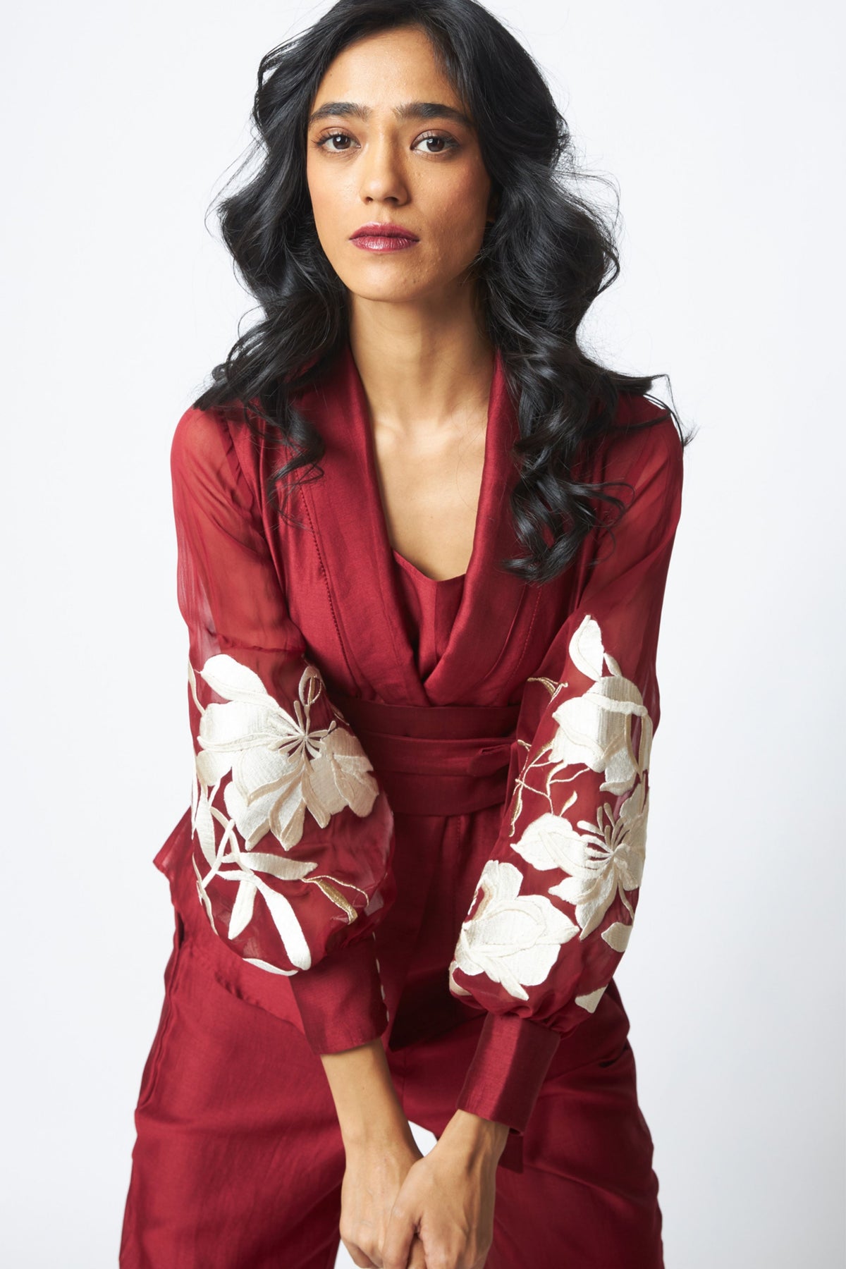 Burgundy Reva Blazer Set