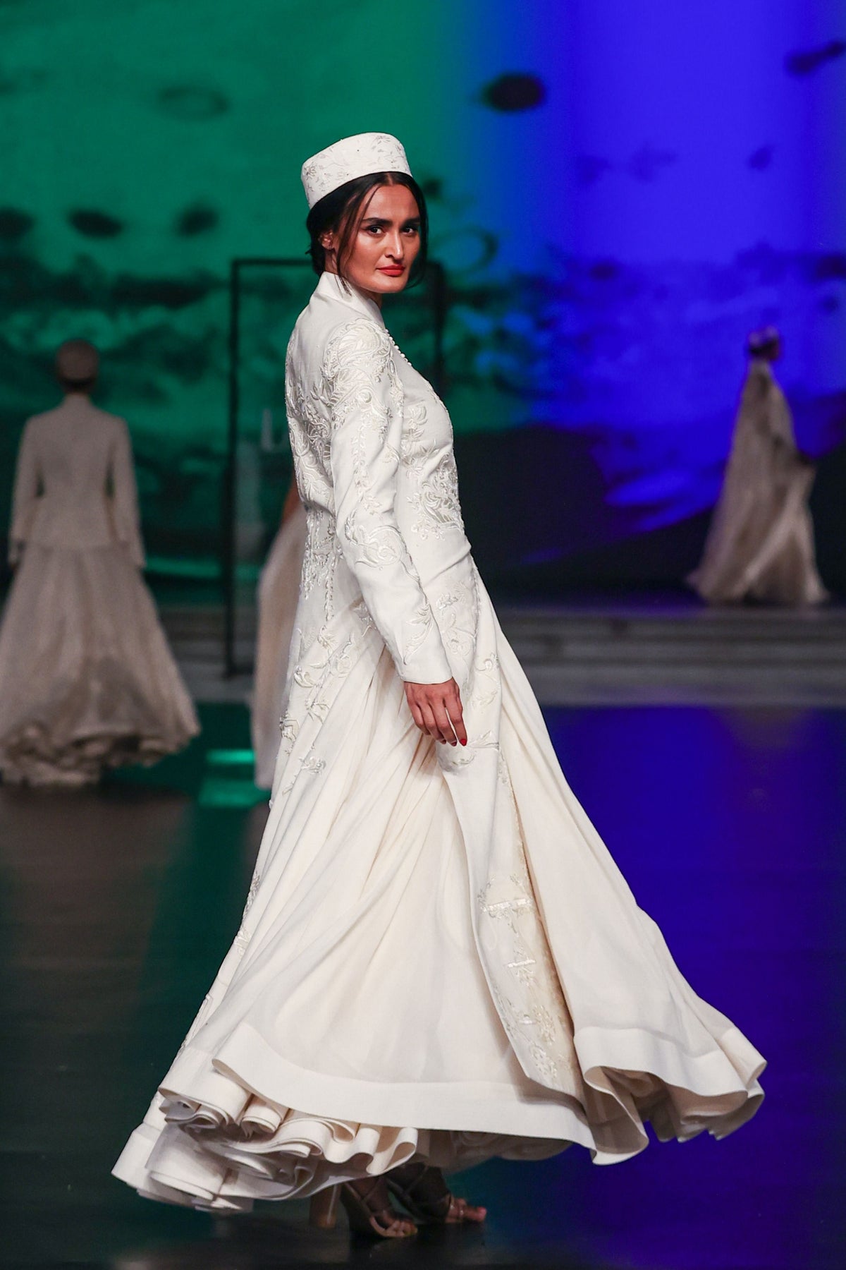 Long Ivory Matka Silk Jacket