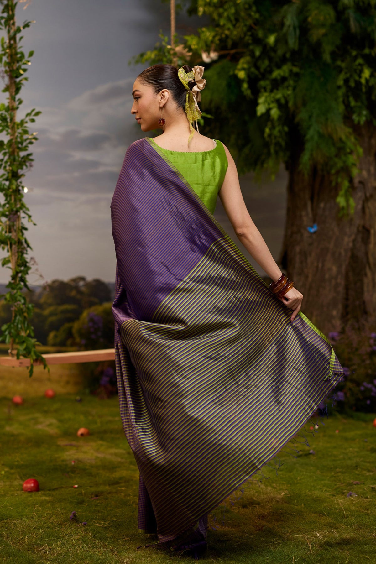 Rhythm n Rhyme Purple Saree